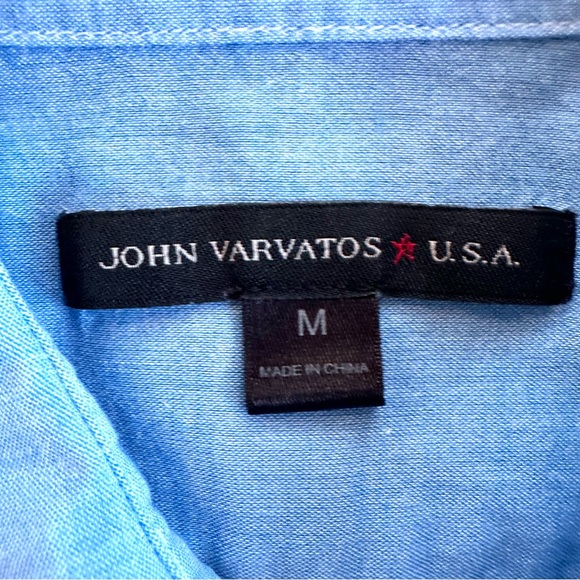 JOHN VARVATOS LIGHTWEIGHT LONG ROLL-TAB SLEEVE ZIP-POCKET BUTTON UP SHIRT SzM - Picture 8 of 13